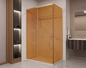 Душевой уголок Vincea Stella 120х90 VSR-1ST9012GSG стекло янтарь/профиль брашированное золото купить в интернет-магазине Sanbest