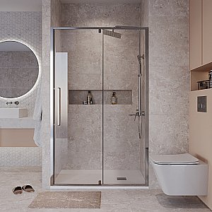 Душевая дверь Niagara Nova NG-66-11A 110 стекло прозрачное/профиль хром купить в интернет-магазине Sanbest