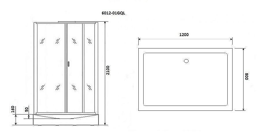 Душевая кабина с сенсором Niagara Premium 80x120 купить в интернет-магазине Sanbest