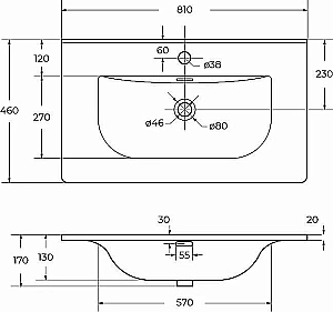 Тумба с раковиной BelBagno 80 ETNA-800-2C-SO-VO+BB-8099-80 еловая матовая для ванной в интернет-магазине Sanbest
