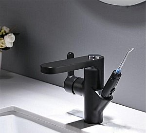 Смеситель для раковины с ирригатором Bronze de Luxe Optimal 10188B черный купить в интернет-магазине сантехники Sanbest