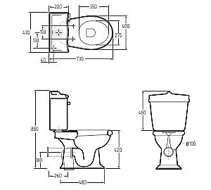 Унитаз Migliore Impero 31131 белый/бронза купить в интернет-магазине Sanbest