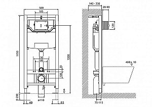 Инсталляция для унитаза BelBango BB001-120 с кнопкой хром купить в интернет-магазине сантехники Sanbest