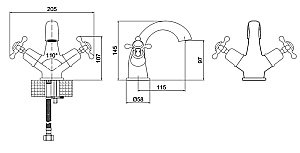 Смеситель для раковины Burlington T27-QT BNKL шлифованный никель купить в интернет-магазине сантехники Sanbest
