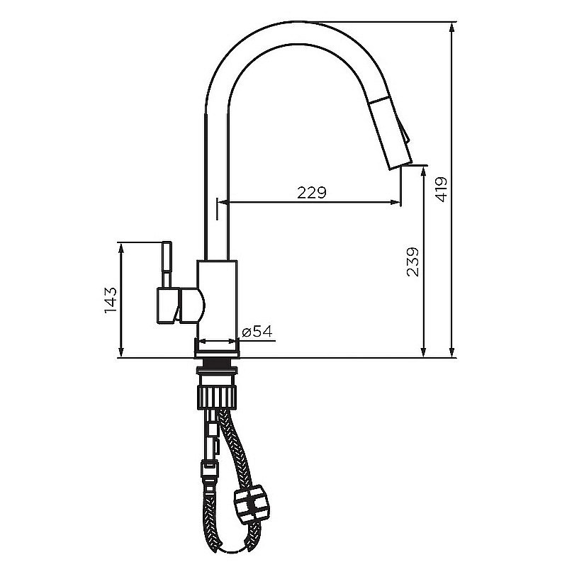 Смеситель для кухни Dorff Logic D3007500 хром купить в интернет-магазине сантехники Sanbest
