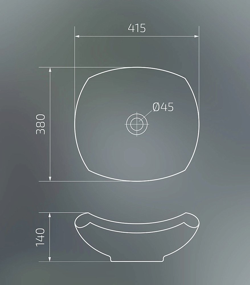 Раковина накладная Gid Creativo 41,5 N9412 51191 белая купить в интернет-магазине Sanbest