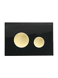 Кнопка для инсталляции Cezares LUX-GN-BORO-C черная глянцевая, брашированное золото купить в интернет-магазине сантехники Sanbest