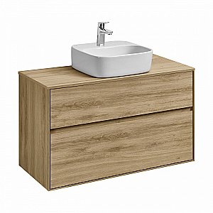 Тумба со столешницей Акватон Либерти 100 дуб эльвезия для ванной в интернет-магазине Sanbest