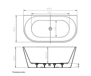 Ванна акриловая Art&Max AM-MODICA-1500-750 белая купить в интернет-магазине Sanbest