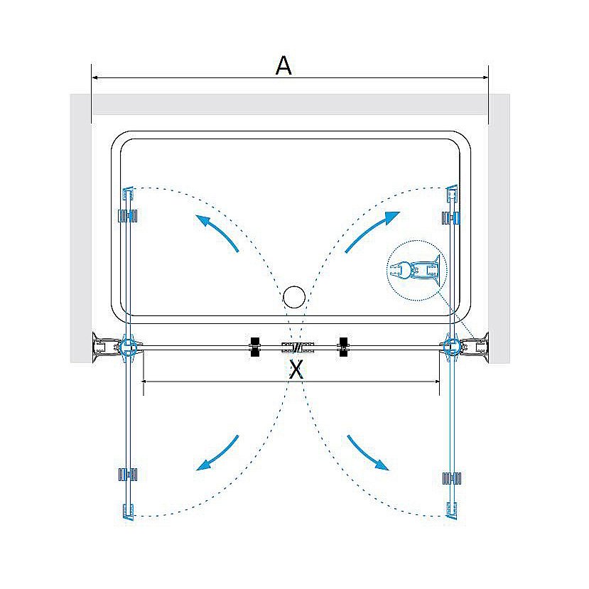 Душевая дверь RGW Passage PA-104B 80 060810408-14 стекло прозрачное/профиль черный купить в интернет-магазине Sanbest