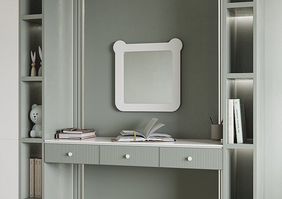 Зеркало Акватон Каспер Мишка 1A283402CRE20 белое матовое в ванную от интернет-магазине сантехники Sanbest