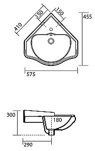 Раковина Kerasan Retro 57,5 103201*1 белая купить в интернет-магазине Sanbest