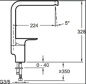 Смеситель для кухни Jacob Delafon ALEO E72360-CP купить в интернет-магазине сантехники Sanbest