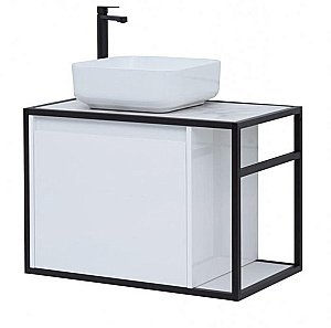 Тумба с раковиной Aquanet Nova Lite Loft 75 L/R белый для ванной в интернет-магазине Sanbest
