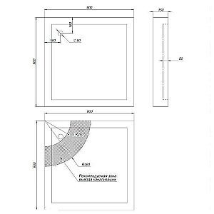 Душевой поддон Aquanet НХ108 90x90 купить в интернет-магазине Sanbest