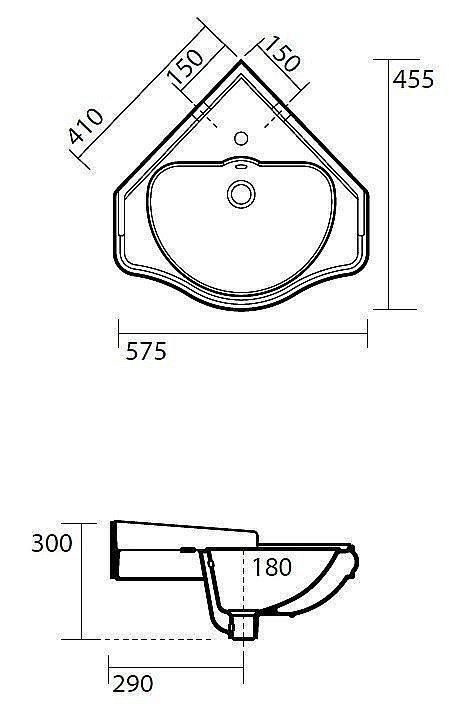Раковина Kerasan Retro 57,5 103201*1 белая купить в интернет-магазине Sanbest