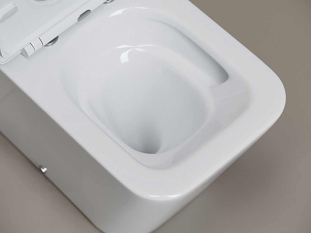 Унитаз напольный Ceramica Nova Cubic CN1803T-B/CN1803T-T белый, безободковый, с крышкой микролифт, слив торнадо купить в интернет-магазине Sanbest