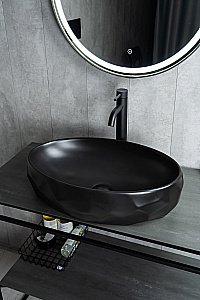 Раковина накладная Gid Bm9030wx черная матовая купить в интернет-магазине Sanbest