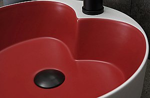 Раковина накладная Gid Esfera 40 N9013LS 52237 красная матовая, белый графит купить в интернет-магазине Sanbest