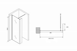 Душевое ограждение Abber Immer Offen AG66100B 100 купить в интернет-магазине Sanbest