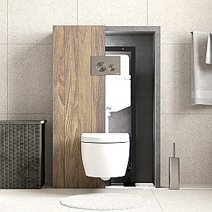 Инсталляция для унитаза WasserKraft Dill 61TLT.010.ME.BN02 с кнопкой никель купить в интернет-магазине сантехники Sanbest