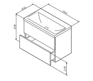 Тумба с раковиной AM.PM Gem 75 белая глянцевая с 2 ящиками для ванной в интернет-магазине Sanbest