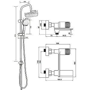 Душевая система Orange Push M01-914cr хром купить в интернет-магазине сантехники Sanbest