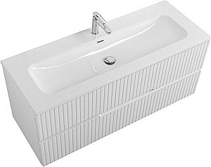 Тумба с раковиной Cezares DUET-N 120 DUET-N-1200-2C-SO-FBS-P ясень белая софт для ванной в интернет-магазине Sanbest