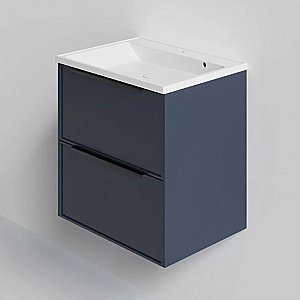Тумба с раковиной La Fenice Simpla Twin 80 FNC-01-SIM-BG-80-2 синяя матовая для ванной в интернет-магазине Sanbest