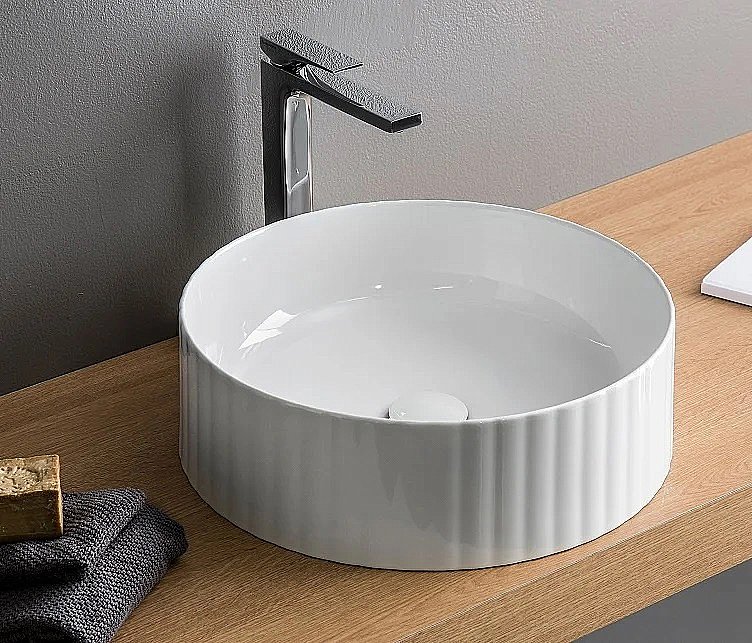 Раковина накладная Artceram Millerighe 44 OSL010 01 00 bi белая купить в интернет-магазине Sanbest