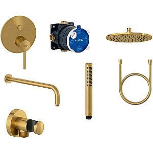 Душевая система Kludi Bozz 38658N076 золото брашированное купить в интернет-магазине сантехники Sanbest