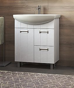 Тумба с раковиной Vigo Diana 2-700 1D.2Y белая для ванной в интернет-магазине Sanbest