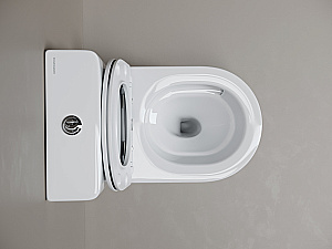 Унитаз напольный Ceramica Nova Mia CN1801T-B/CN1801T-T белый, безободковый, с крышкой микролифт, слив торнадо купить в интернет-магазине Sanbest