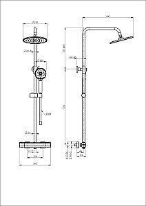 Душевая система с термостатом WONZON & WOGHAND STAY 1 WW-B3051-A-MB черный матовый купить в интернет-магазине сантехники Sanbest