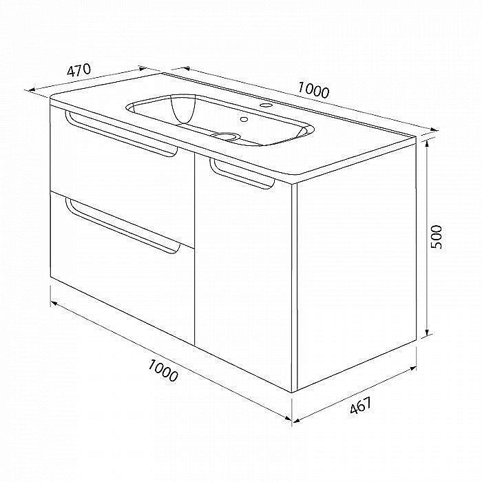 Тумба с раковиной IDDIS Edifice EDI10W1i95K 100 белая для ванной в интернет-магазине Sanbest