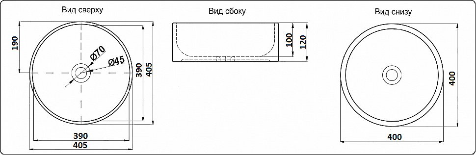 Раковина накладная Ceramalux N 40,5 9011 белая купить в интернет-магазине Sanbest