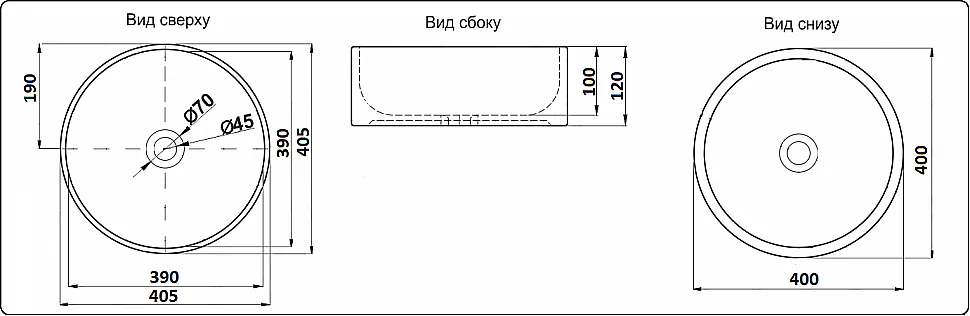 Раковина накладная Ceramalux N 40,5 9011 белая купить в интернет-магазине Sanbest