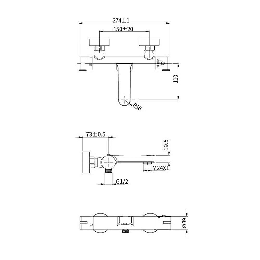 Смеситель для ванны Olive's Termo 34200TM купить в интернет-магазине сантехники Sanbest