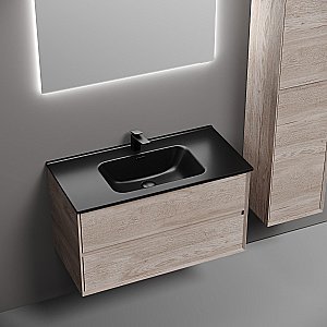 Тумба с раковиной Sancos Marmi 2.0 90 MR2.090EG дуб галифакс натуральный для ванной в интернет-магазине Sanbest