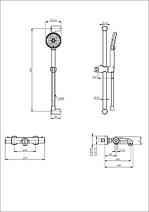 Смеситель для ванны с душевым гарнитуром и термостатом WONZON & WOGHAND WW-C2006-A-MW белый матовый купить в интернет-магазине сантехники Sanbest