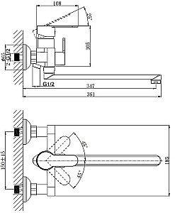 Смеситель для ванны Rush Tenerife TE2835-51 купить в интернет-магазине сантехники Sanbest