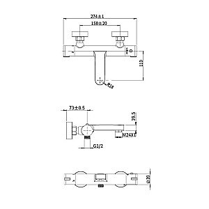 Смеситель для ванны Olive's Termo 34200TM купить в интернет-магазине сантехники Sanbest