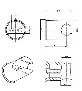 Держатель ручного душа Cezares Articoli Vari CZR-SOC4-03/24 золото купить в интернет-магазине сантехники Sanbest