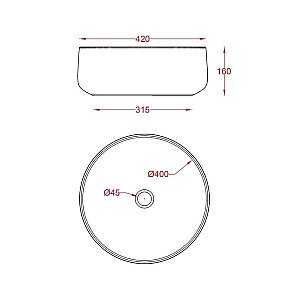 Раковина Artceram Cognac 42 COL001 01 65 Bianco/Testa Di Moro купить в интернет-магазине Sanbest