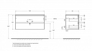 Тумба с раковиной BelBagno 100 KRAFT-1000-2C-SO-СO+BB-8099-100 бежевая матовая для ванной в интернет-магазине Sanbest