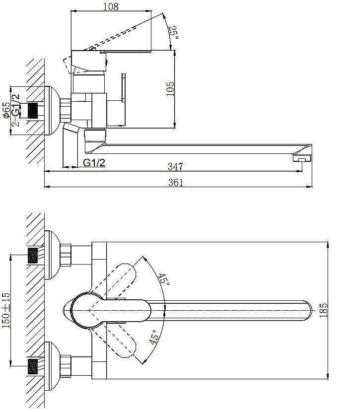 Смеситель для ванны Rush Tenerife TE2835-51 купить в интернет-магазине сантехники Sanbest
