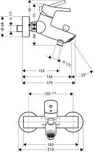 Смеситель для ванны Hansgrohe Talis S 72400000 купить в интернет-магазине сантехники Sanbest