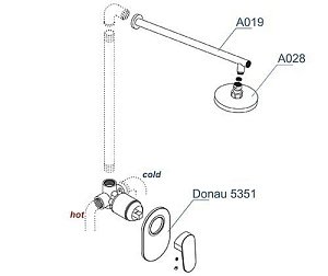 Душевая система WasserKRAFT Donau A12028 купить в интернет-магазине сантехники Sanbest