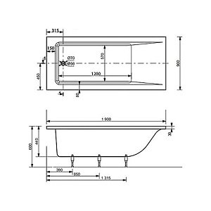 Ванна Marmo Bagno Ницца MB-N190-90 190х90 купить в интернет-магазине Sanbest