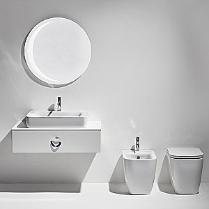 Унитаз приставной SIMAS Henges HE01bi безободковый, белый купить в интернет-магазине Sanbest